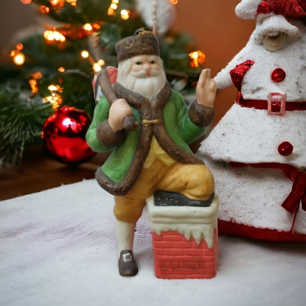 Evolution Of The American Santa Claus Ornament Ceramic In Chimney Tom Tierney